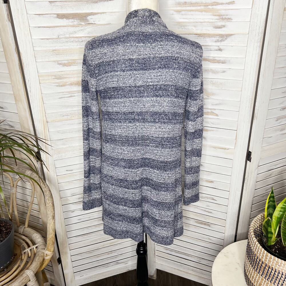 BAREFOOT DREAMS Women's S M Cozy Chic Calypso Island Wrap Cardigan Navy Stripe - Picture 5 of 13